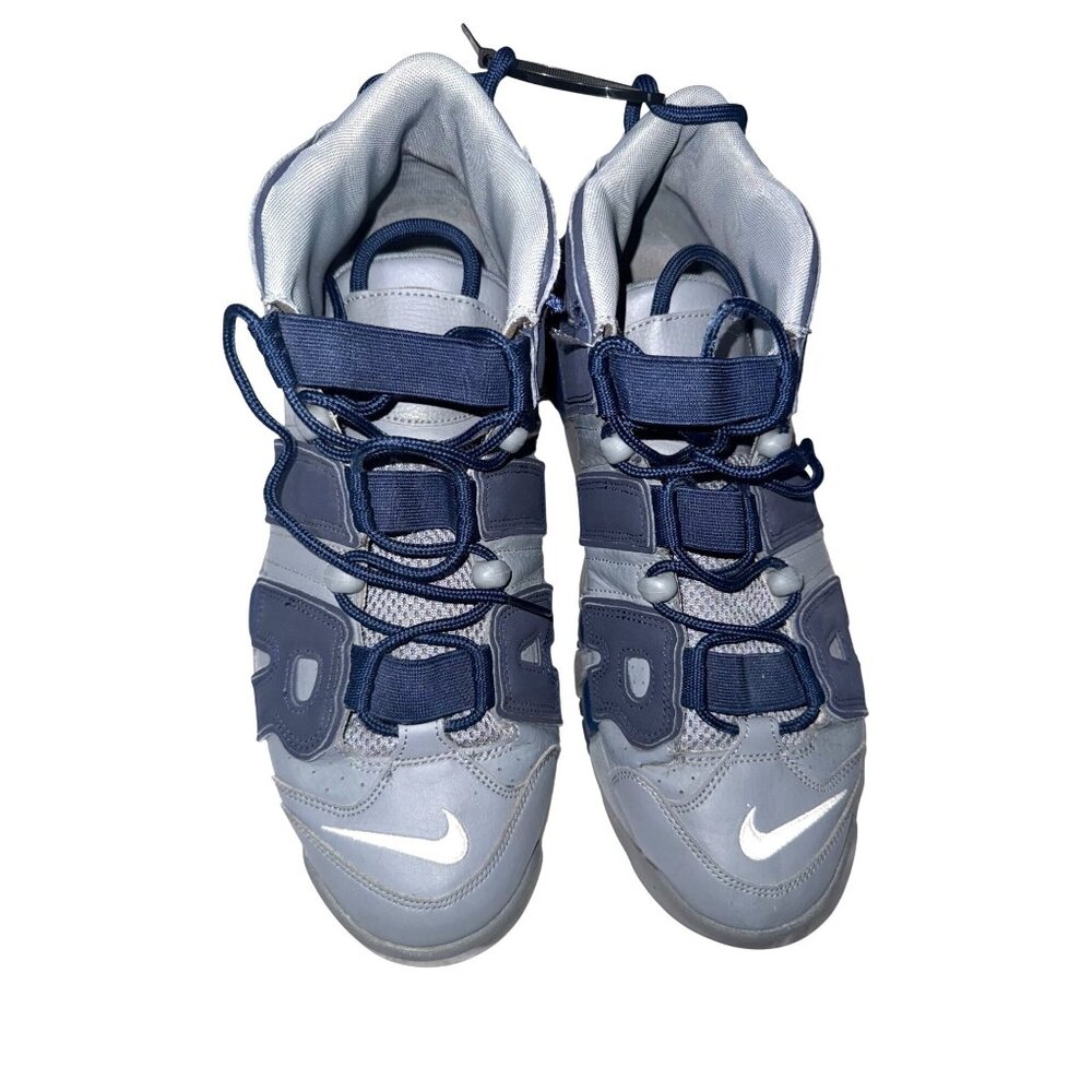 Nike Air More Uptempo OG Basketball Shoes Size 13 Navy & Gray Leather Sneakers